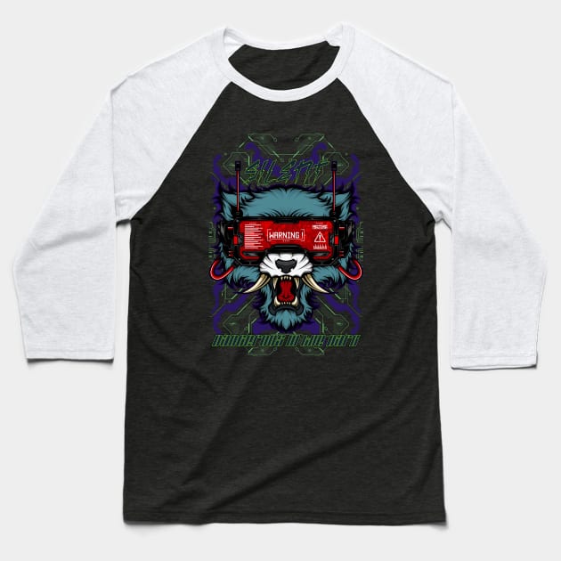 Wolf The Cyber Beast Baseball T-Shirt by Wagum Std